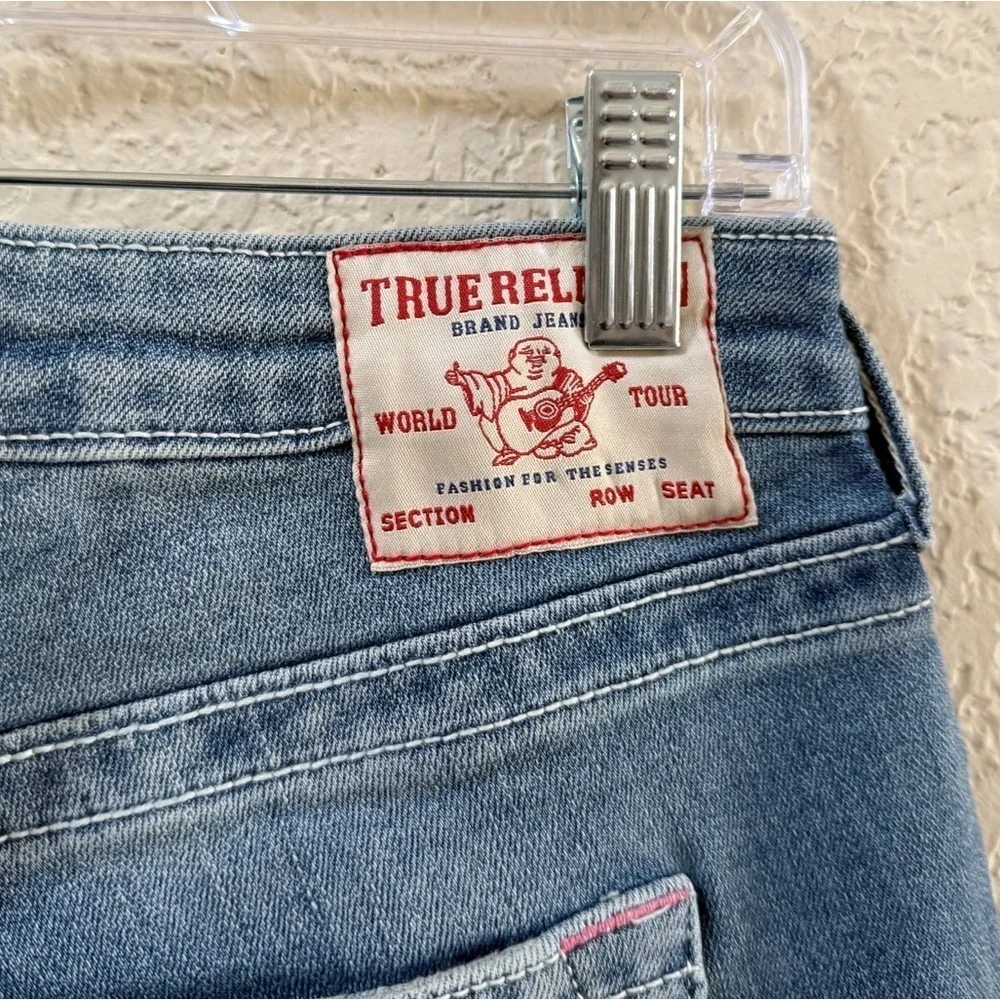 True Religion Jeans Jennie Curvy Mid Rise Super Skinny Embroidered Pockets 29